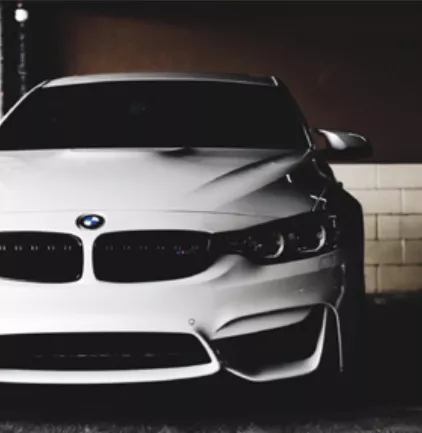 White BMW car